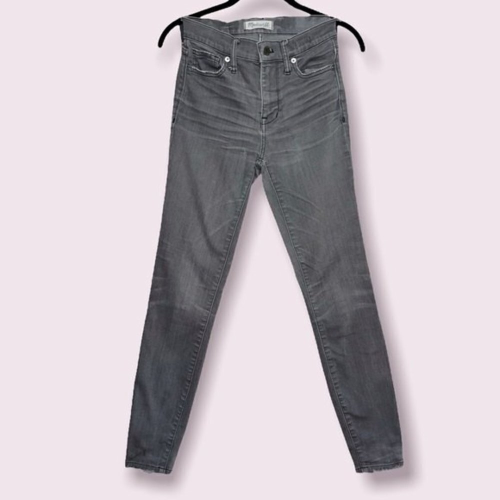 Madewell High Riser Skinny Jeans Light Grey Denim Causal Coastal Womens Size 24 - Picture 3 of 15